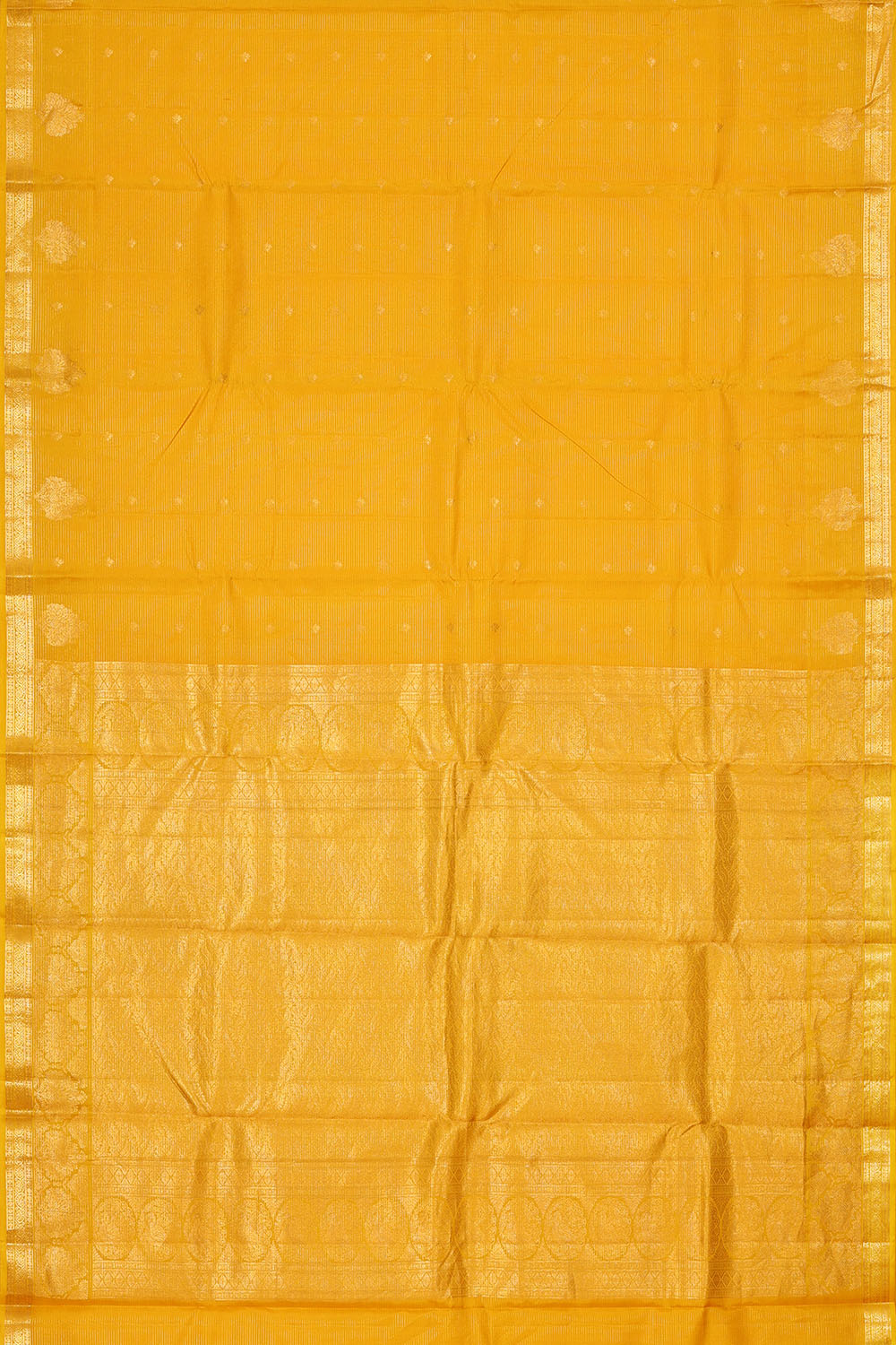 Image of Bright-yellow South Silk Saree