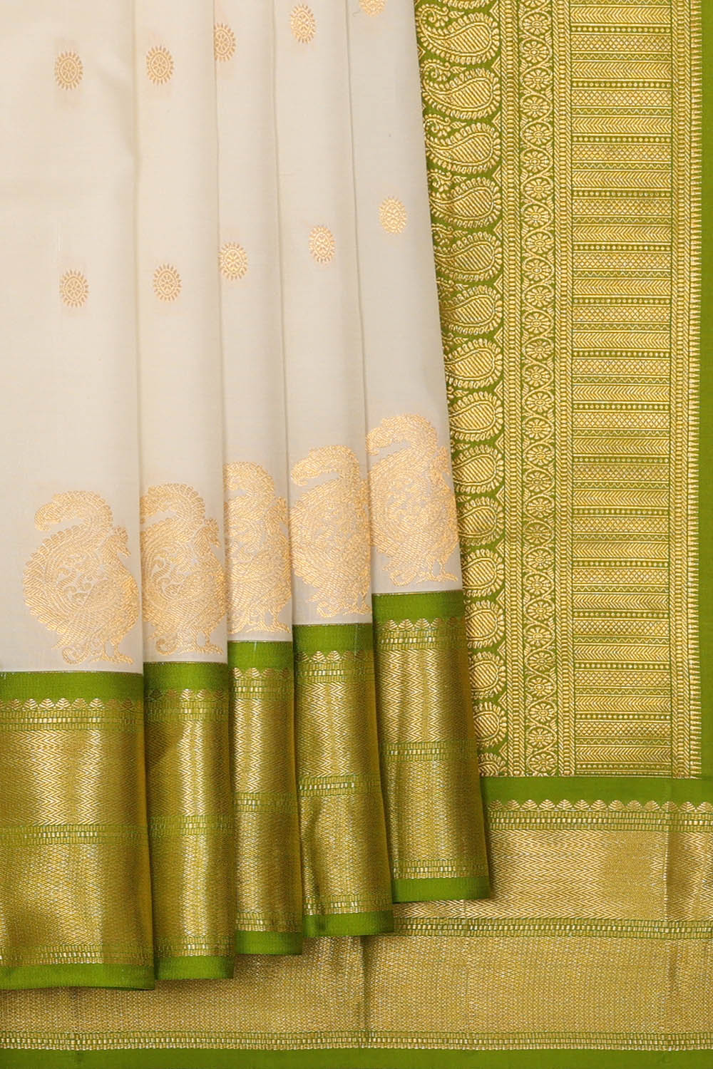 Image of White South Silk Saree