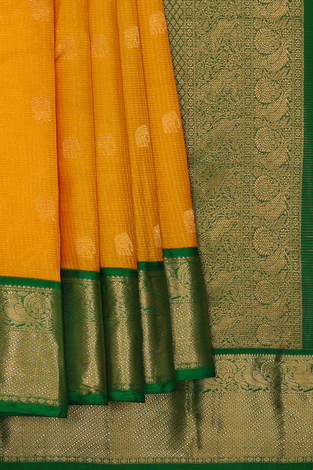 Image of Yellow Kattam South Silk Saree
