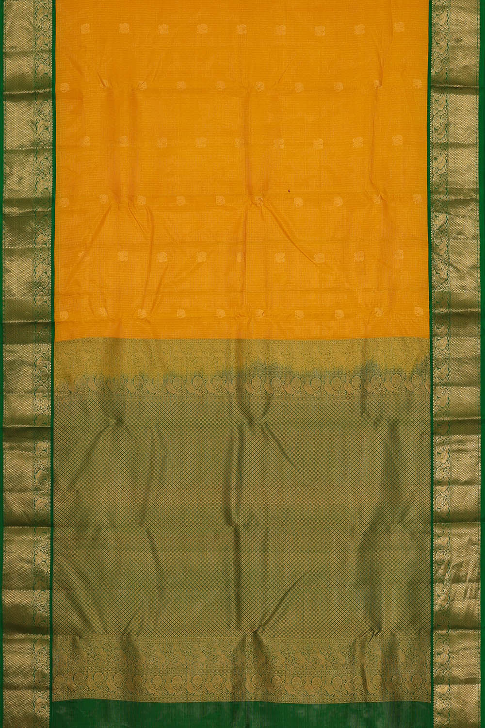 Image of Yellow Kattam South Silk Saree