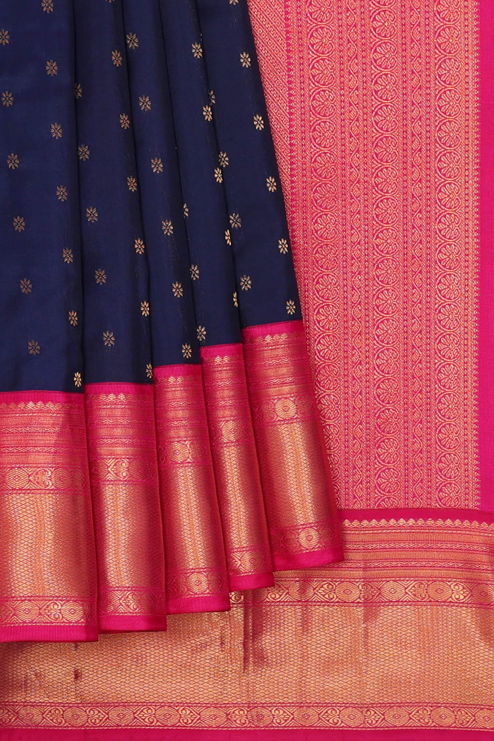 Image of Navy Blue South Silk Saree
