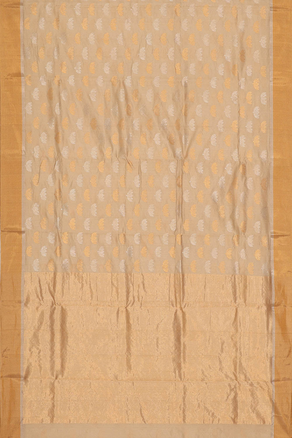 Image of Beige Chanderi Silk Saree
