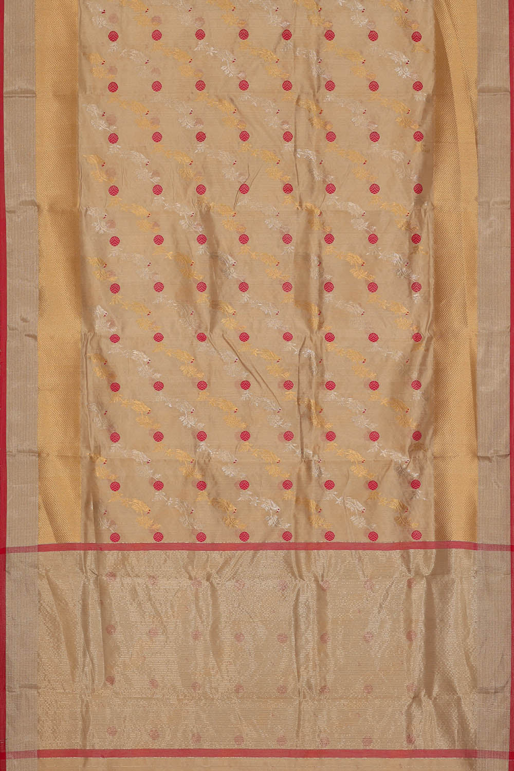Image of Beige Chanderi Silk Cotton Saree