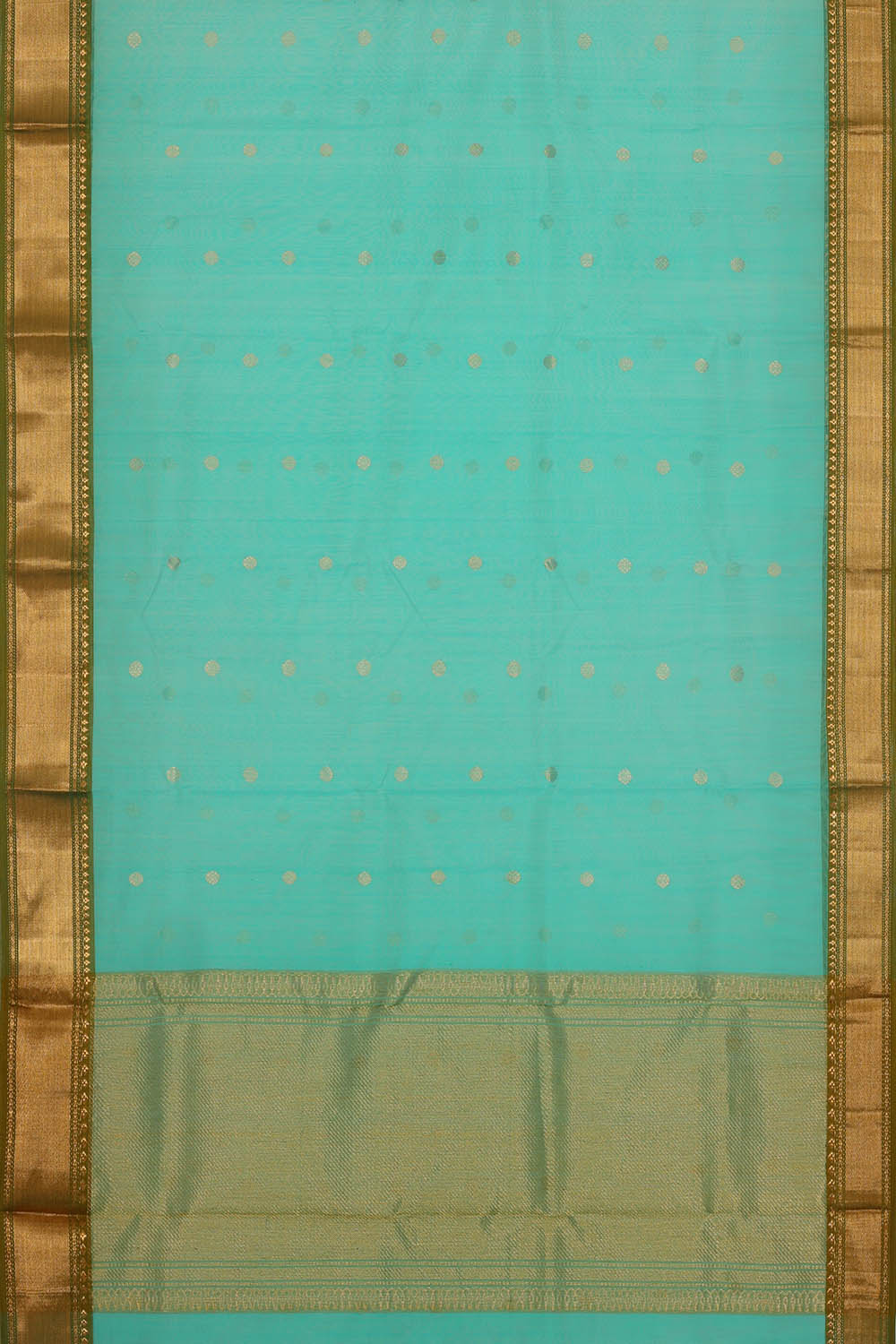 Image of Teal Blue Chanderi Silk Saree