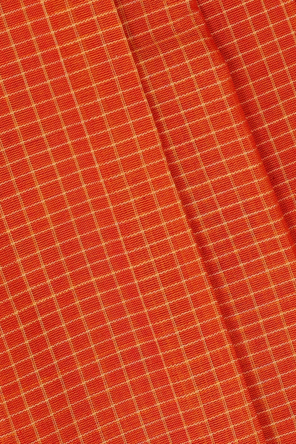 Image of Orange Cotton Gadwal Saree