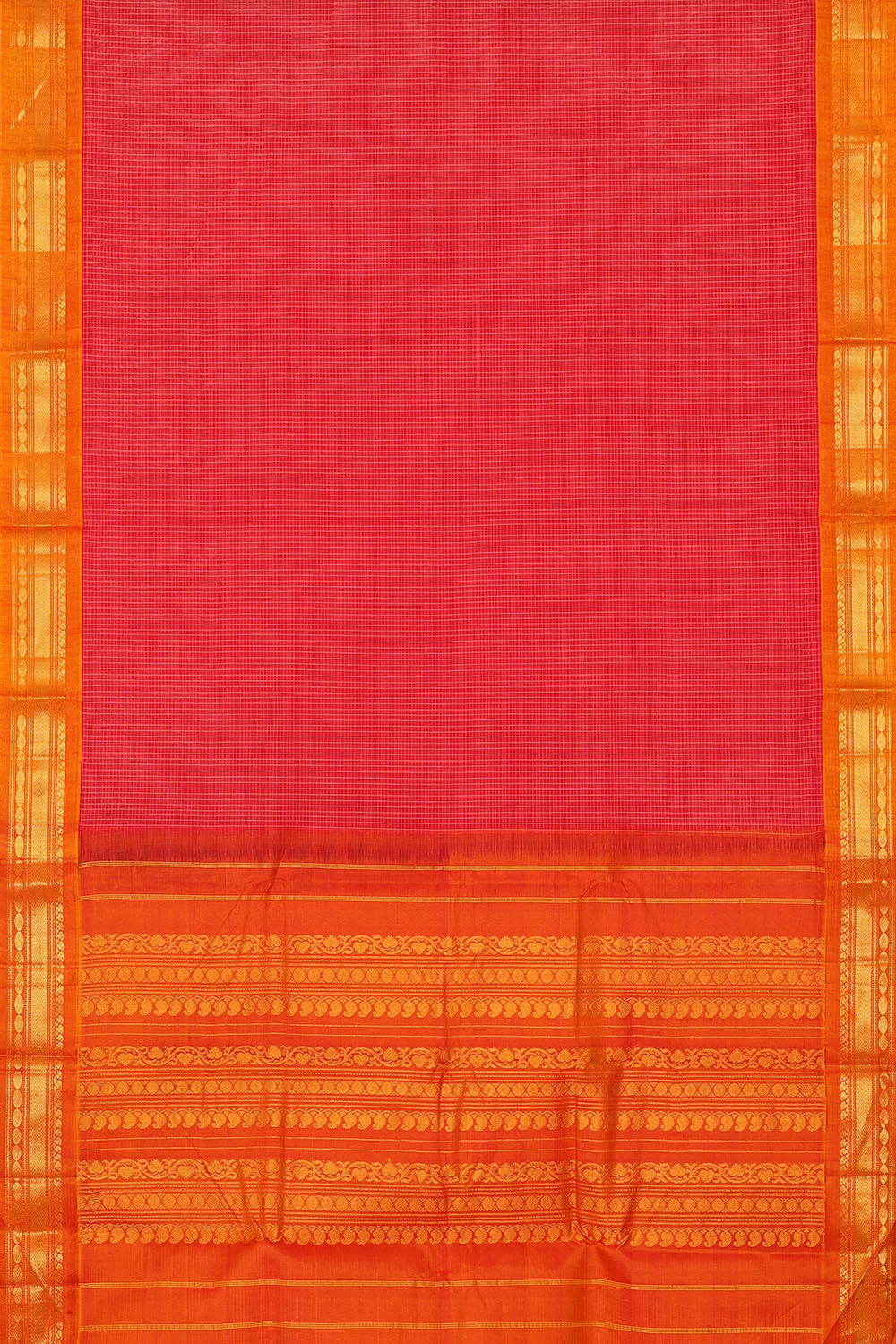 Image of Pink Cotton Gadwal Saree