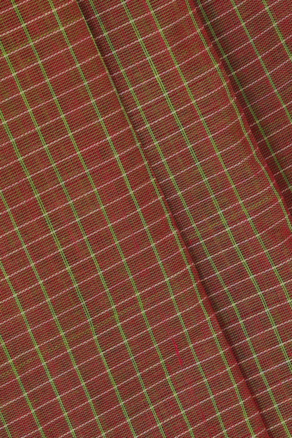 Image of Brown Cotton Gadwal Saree