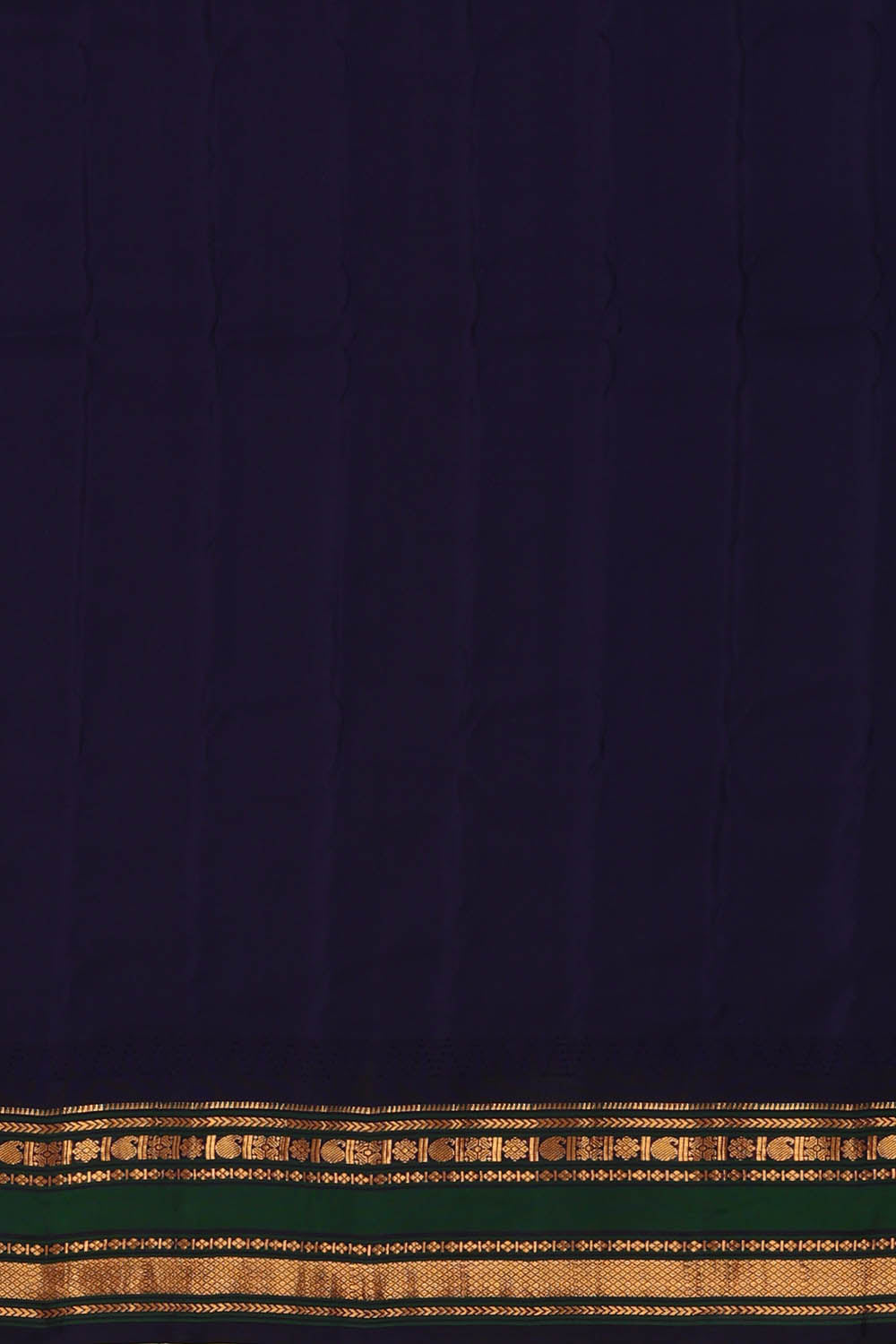 Image of Blue Gadwal Silk Kattam Saree