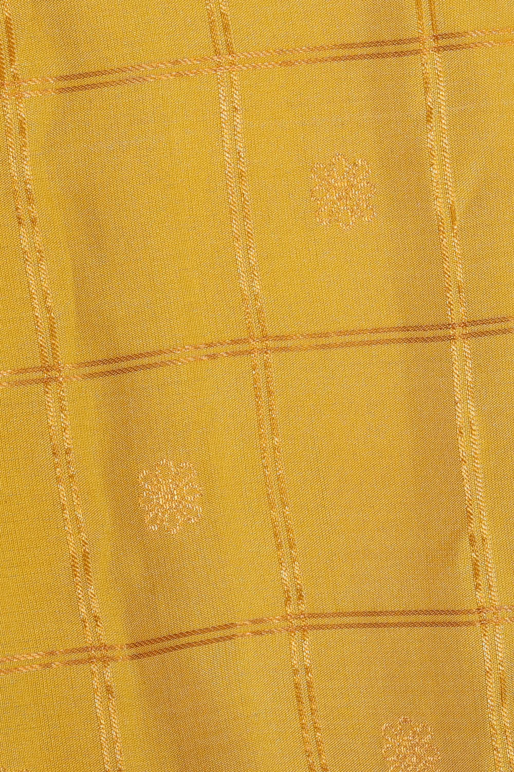 Image of Yellow Gadwal Silk Saree