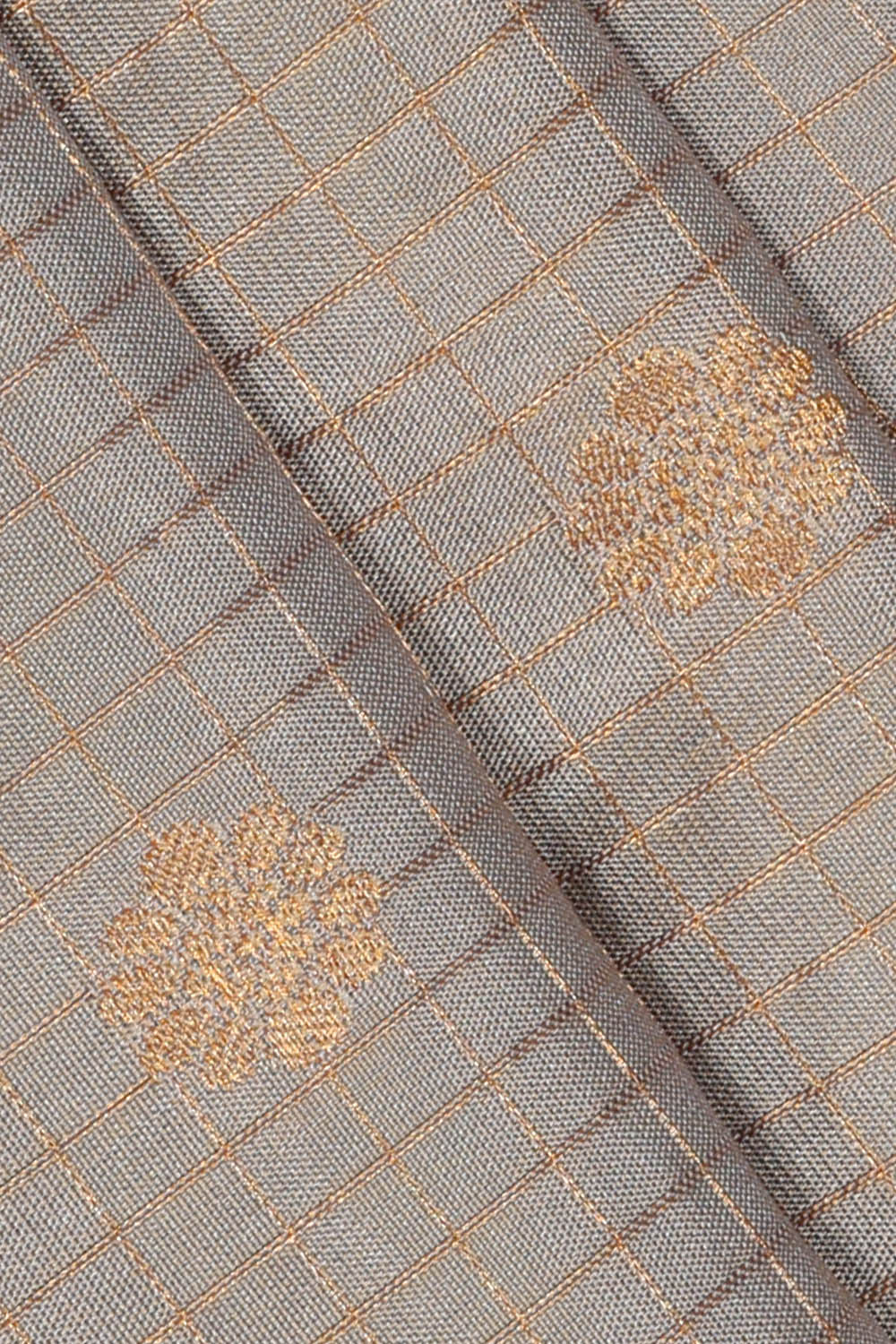 Image of Grey Gadwal Silk Saree