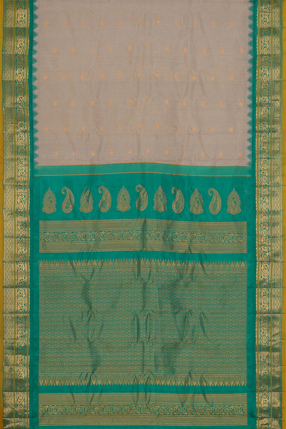 Image of Grey Gadwal Silk Saree