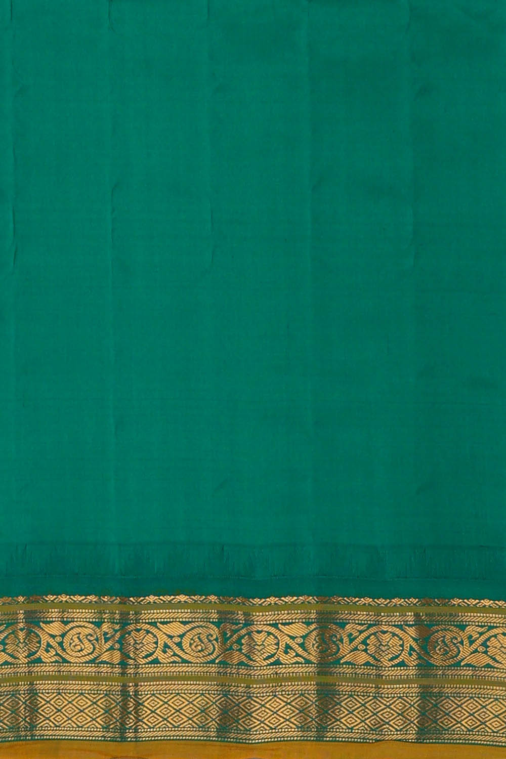 Image of Ruby-Red Gadwal Silk Kattam Saree