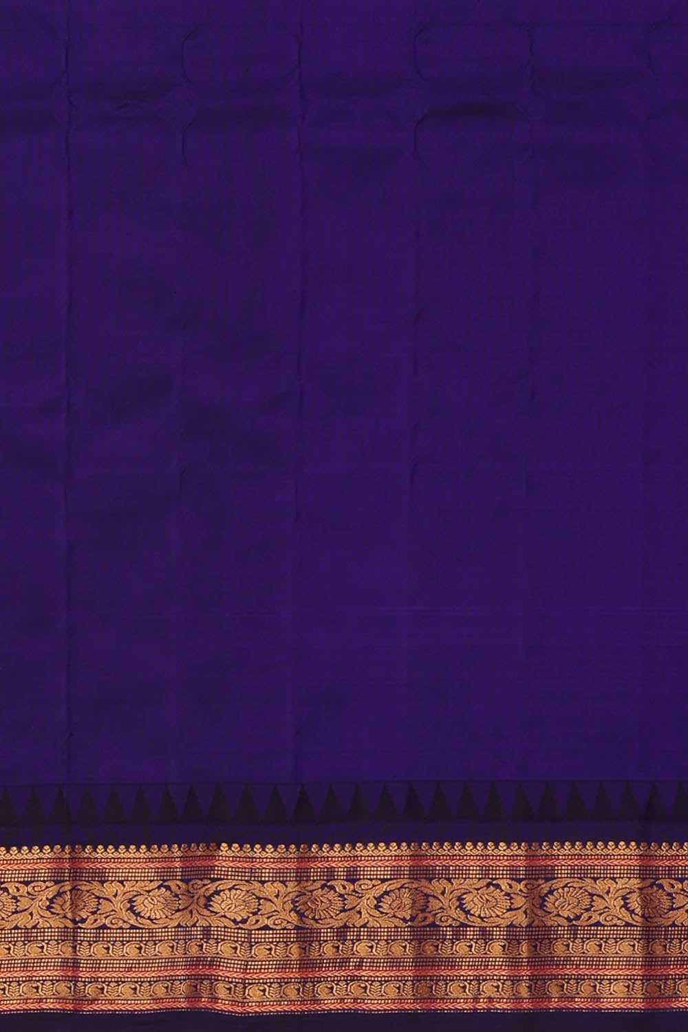 Image of Peach Gadwal silk Kattam Saree