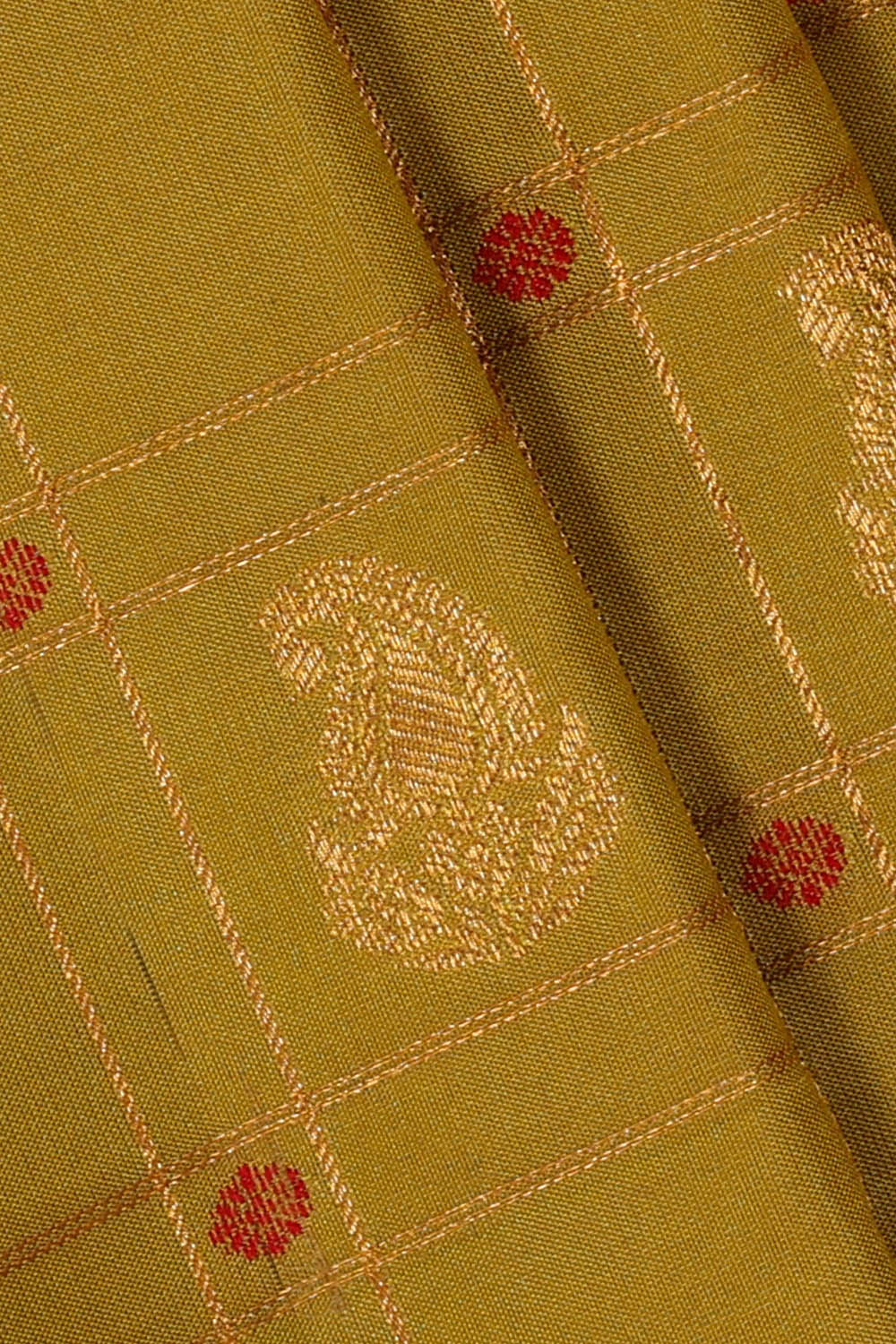 Image of Moss-Green Gadwal Silk Saree