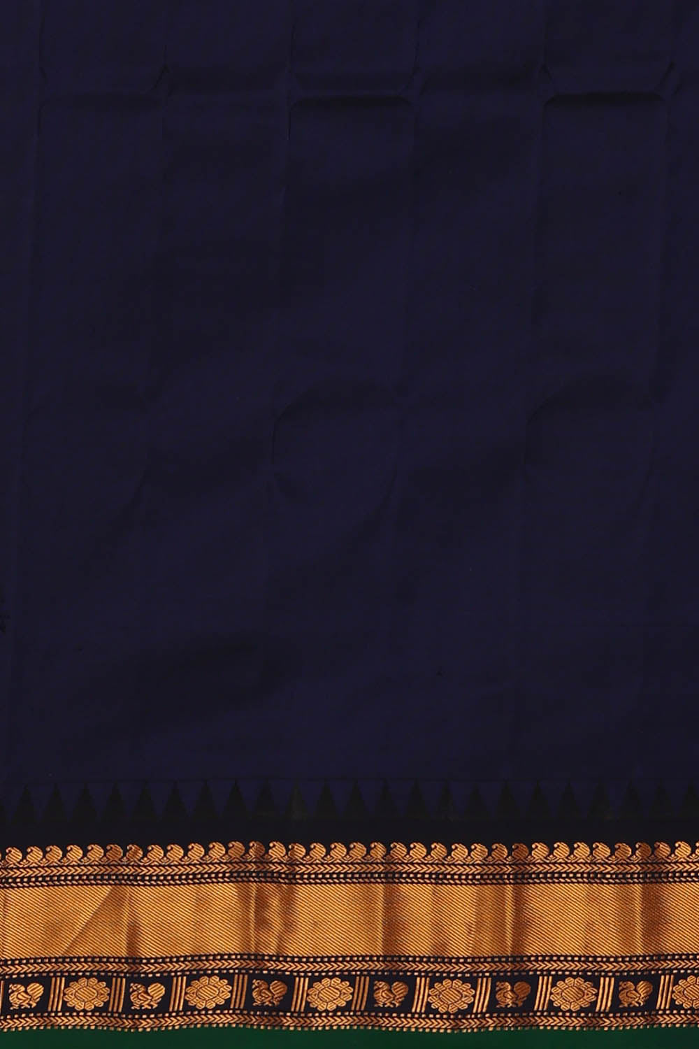 Image of Turquoise Blue Gadwal Silk Saree