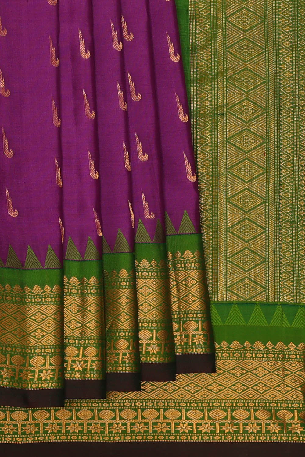 Image of Purple Gadwal Silk Saree