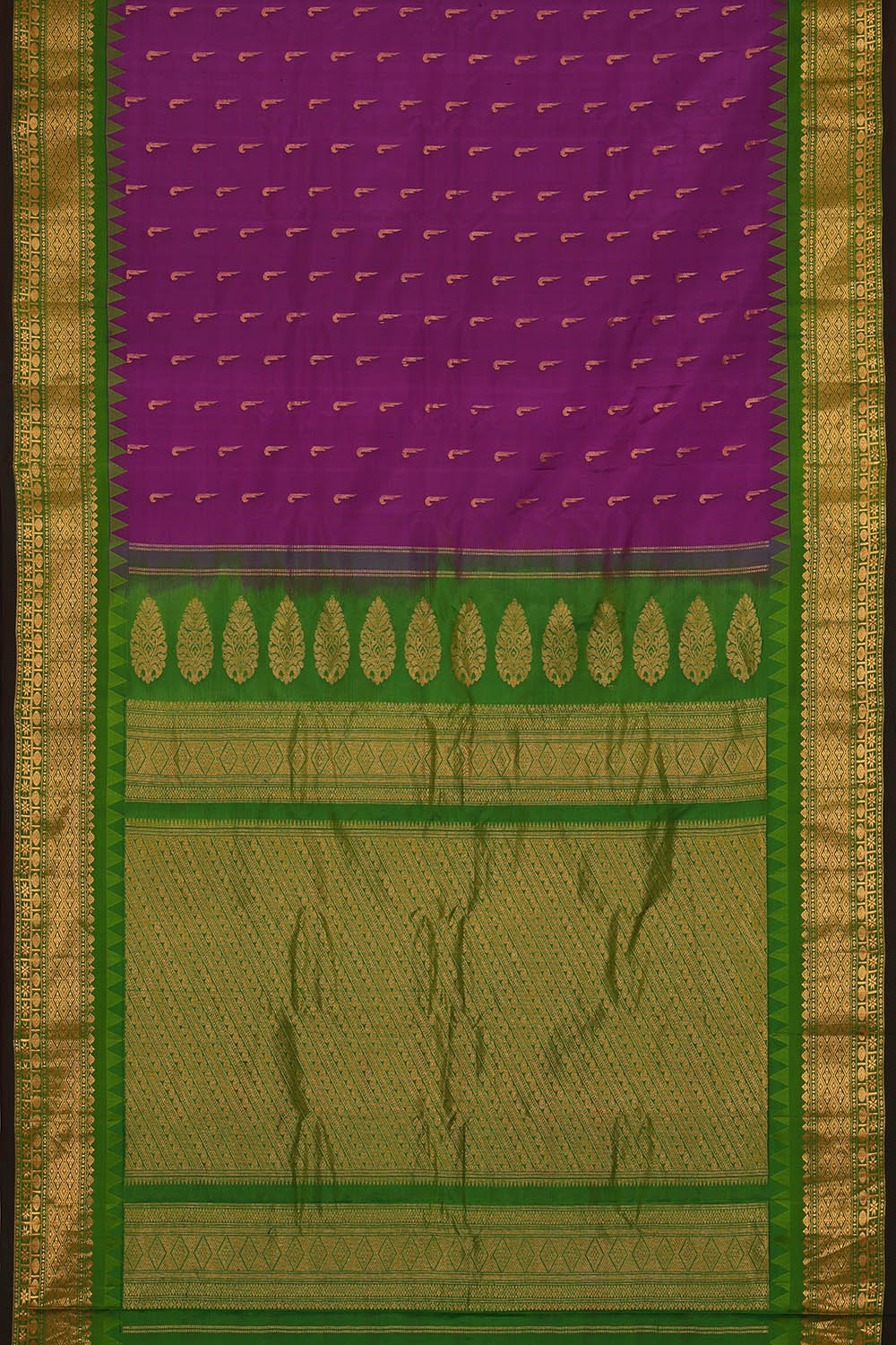 Image of Purple Gadwal Silk Saree