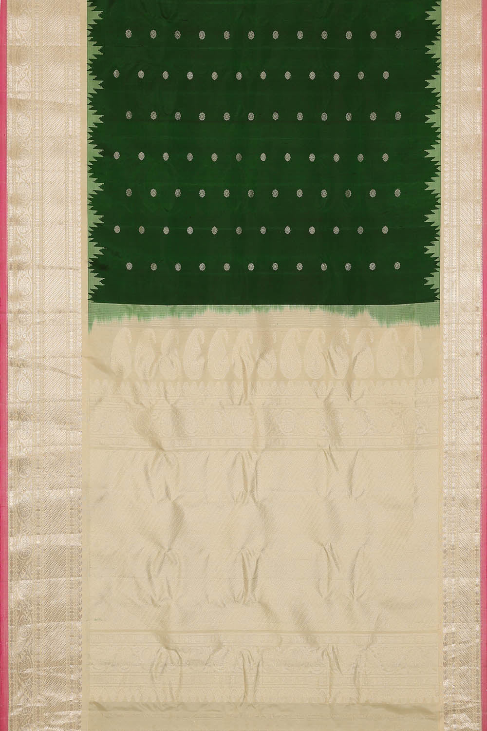 Image of Green Gadwal Silk Saree