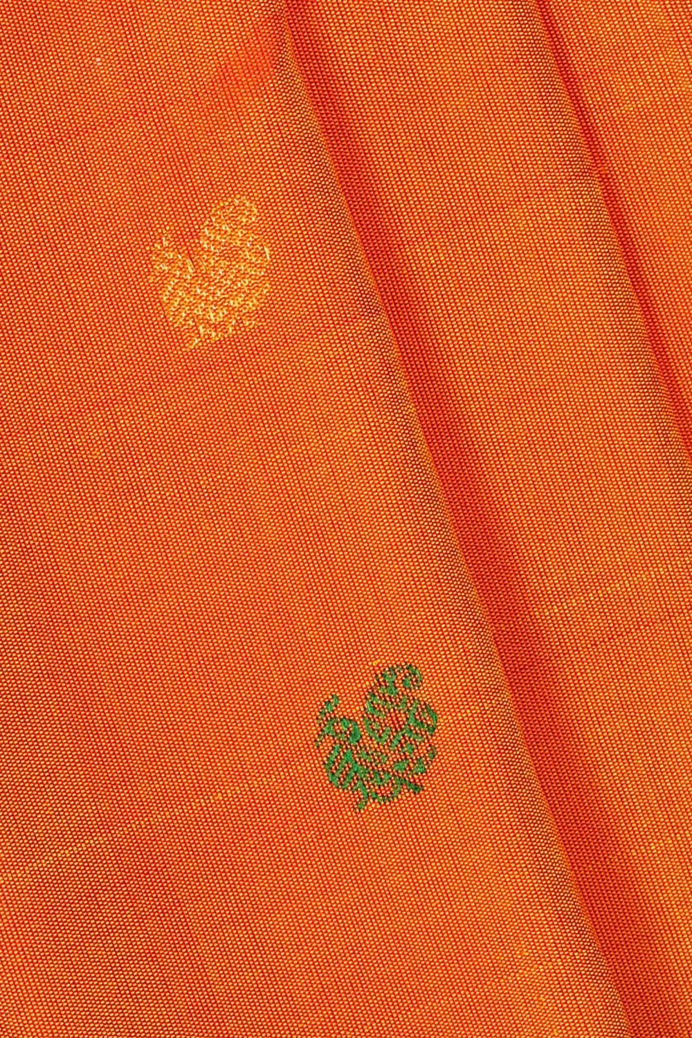 Image of Orange Gadwal Silk Saree