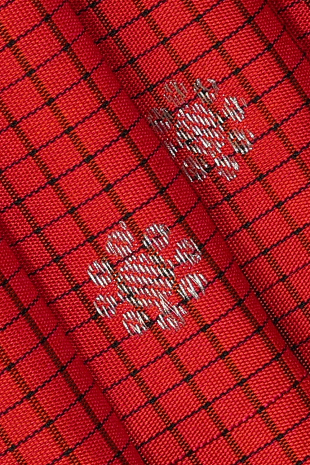 Image of Red Gadwal Silk Kattam Saree