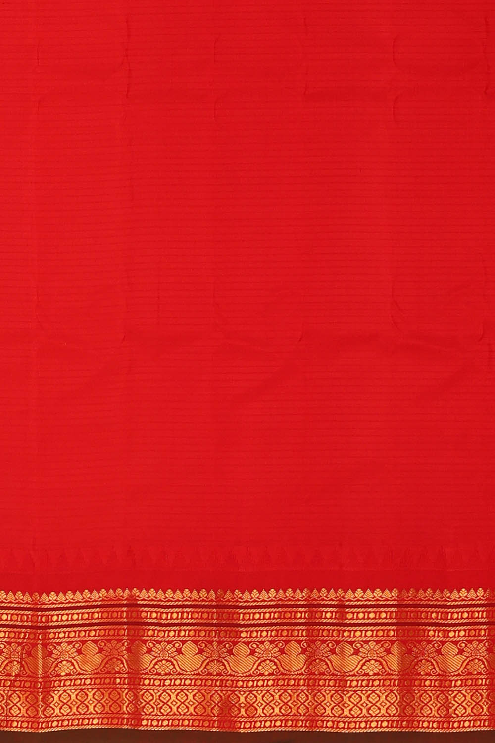 Image of Mustard-Yellow Gadwal Silk Saree