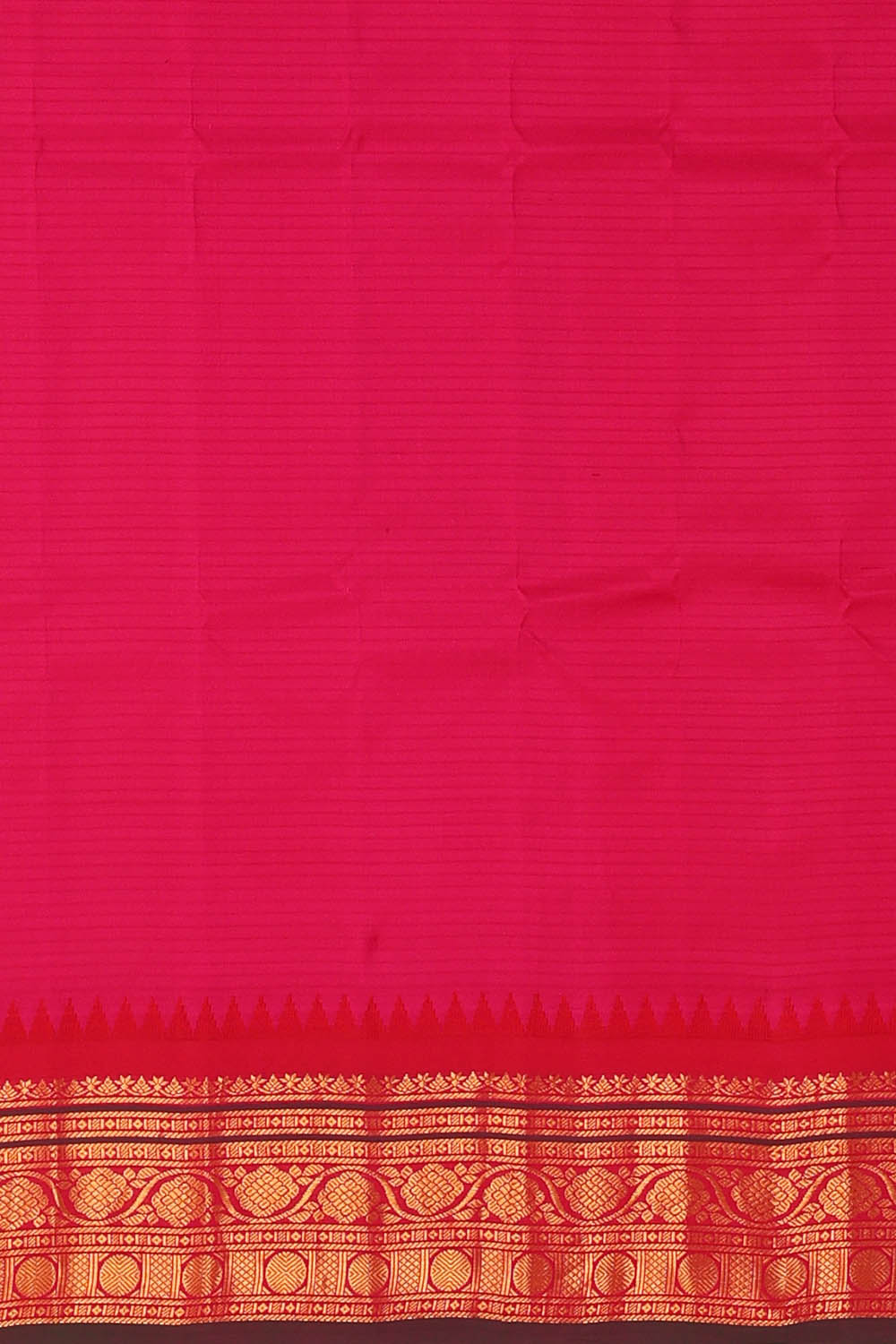 Image of Bottle-Green Gadwal Silk Kattam Saree
