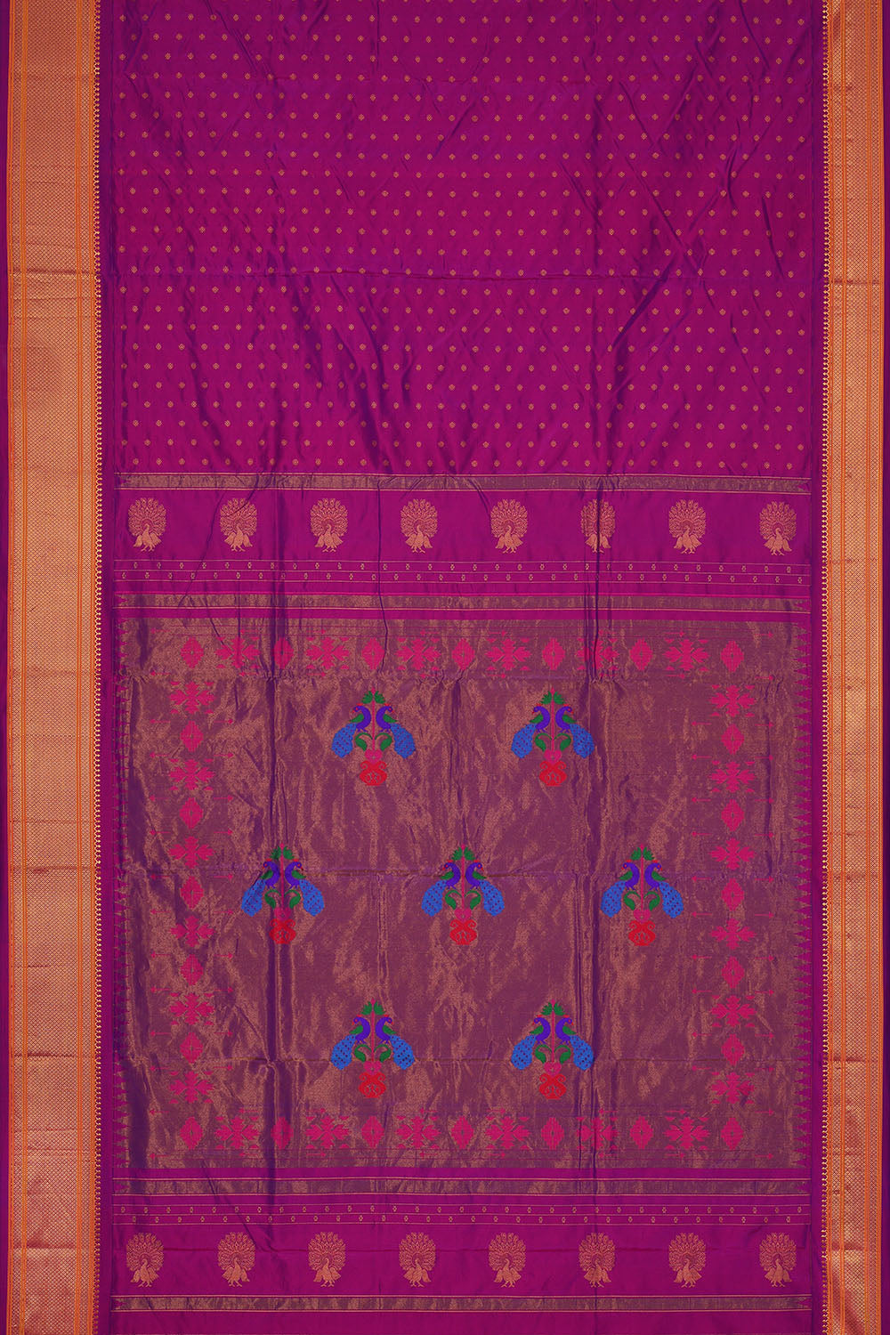 Image of Purple Gadwal Silk Saree