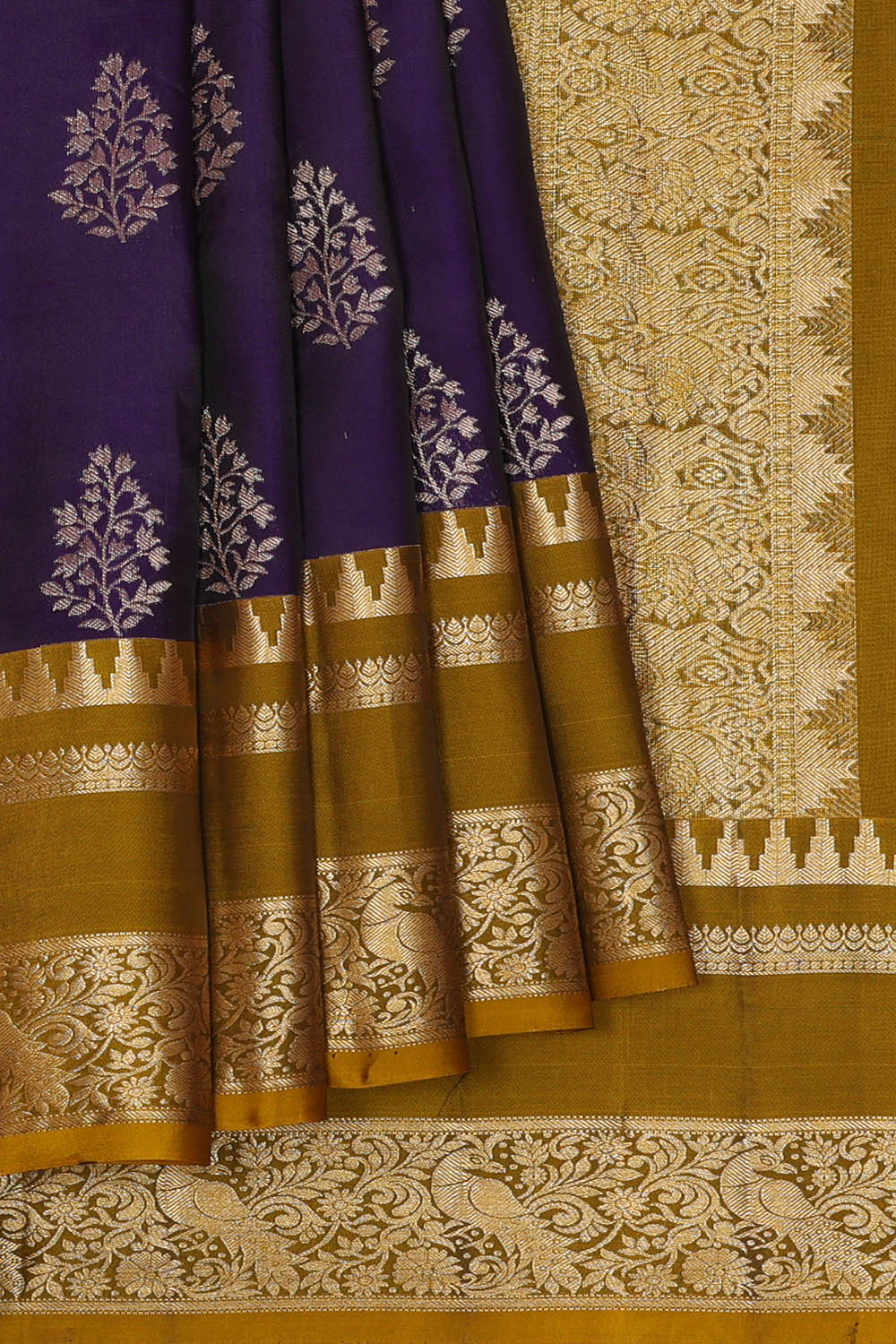 Image of Navy Blue South Silk Saree