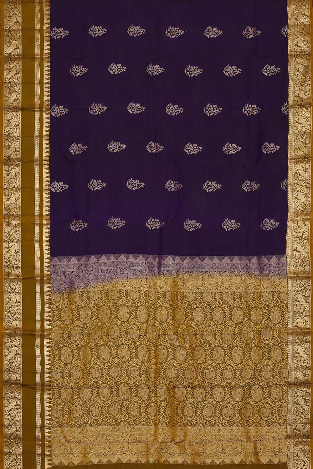 Image of Navy Blue South Silk Saree