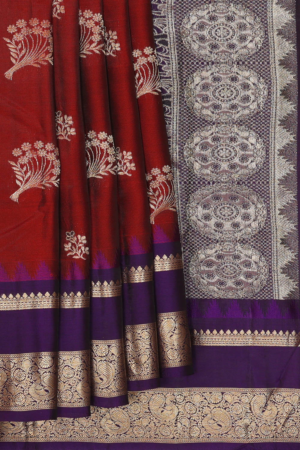 Image of Maroon South Silk Saree