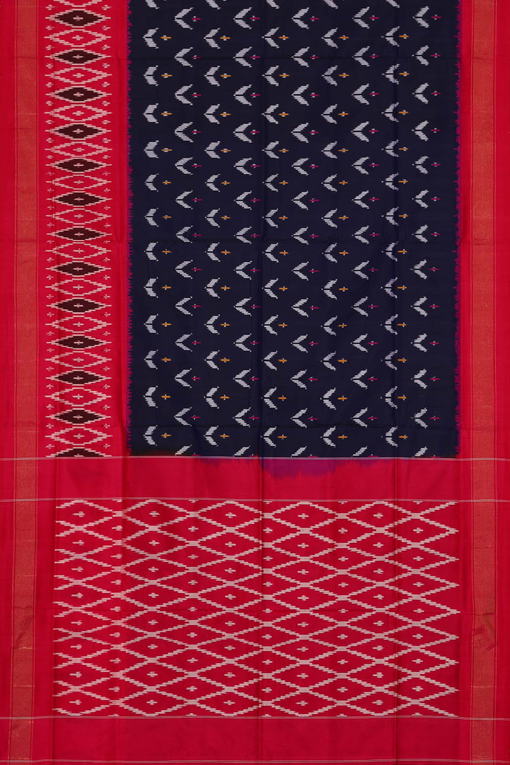 Image of Navy-Blue Pochampally Silk Saree