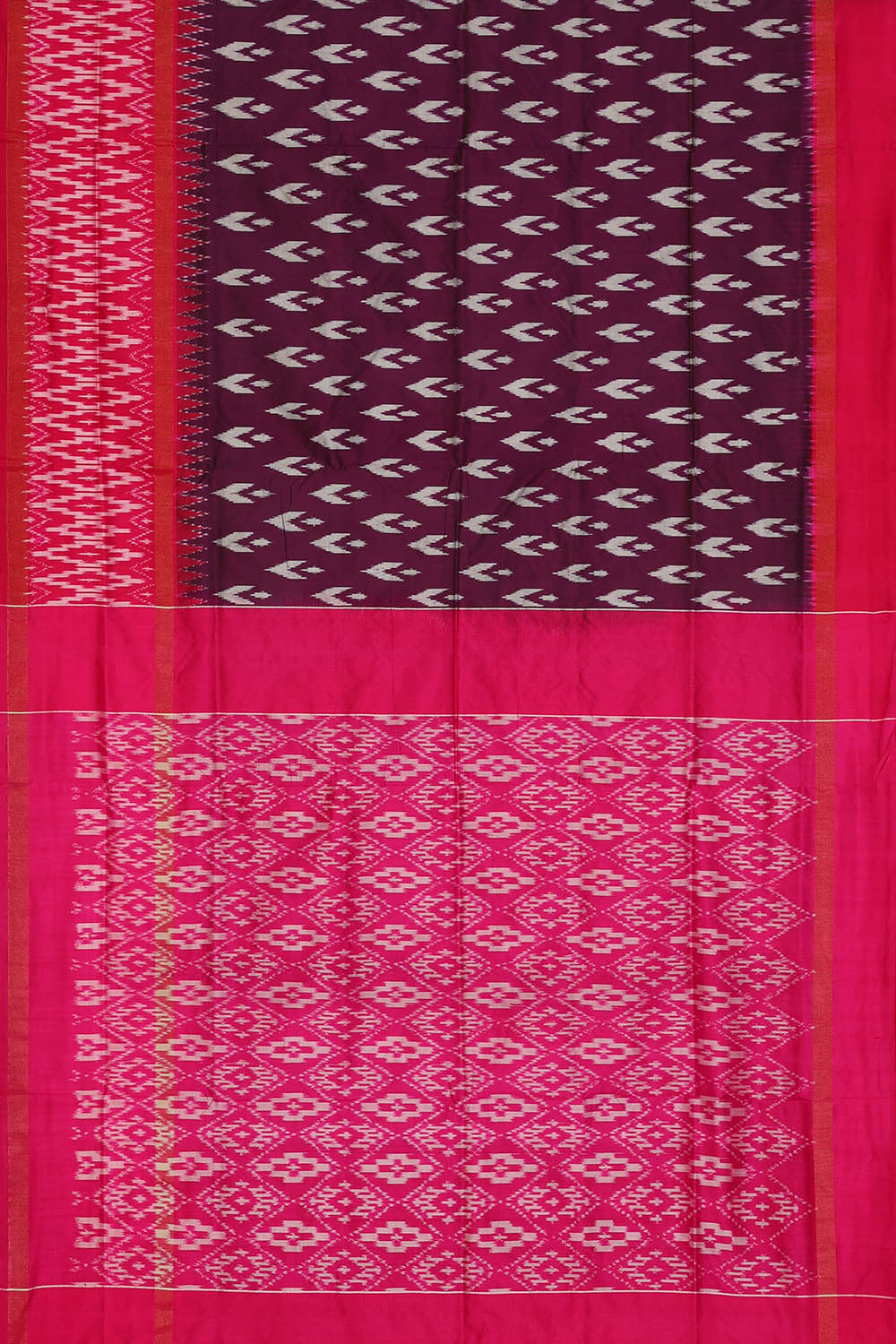 Image of Purple Pochampally Ikat Silk Saree