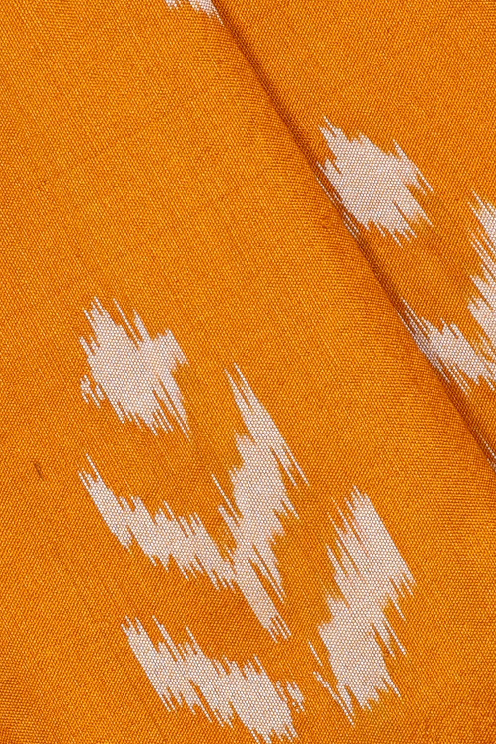 Image of Orange Pochampally Ikat Silk Saree
