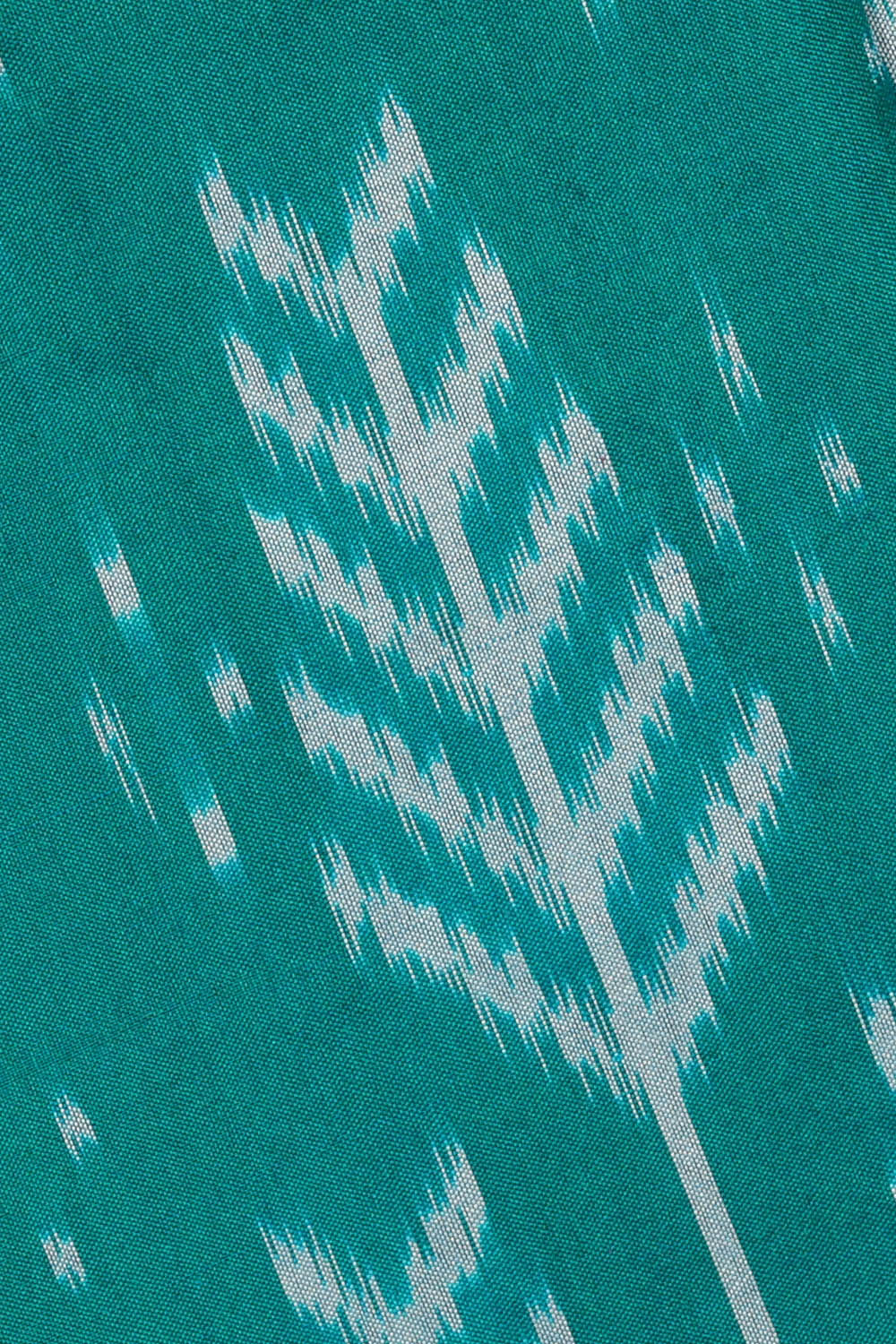 Image of Teal-Green Pochampally Ikat Silk Saree
