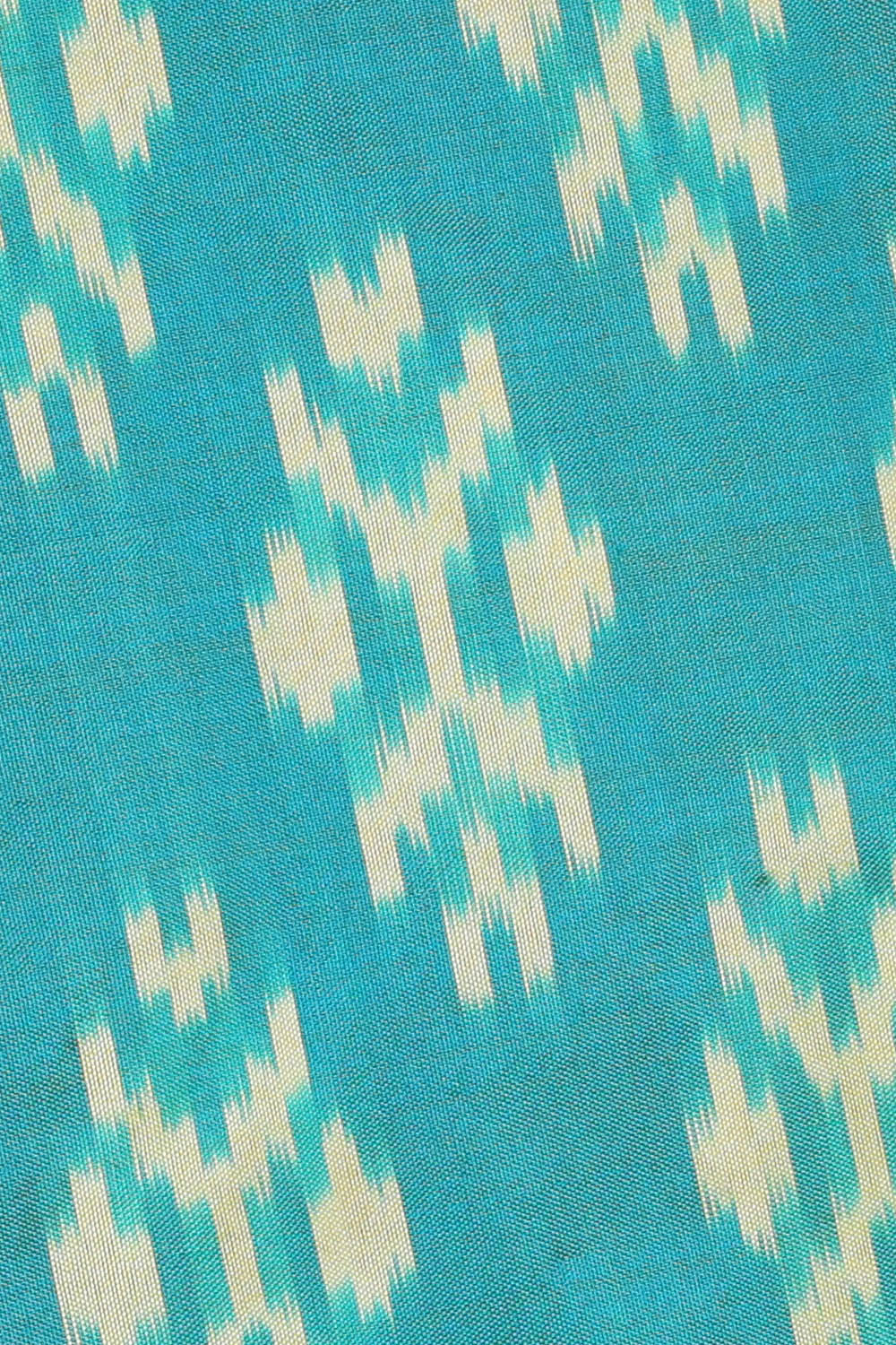 Image of Blue Pochampally Ikat Silk Saree