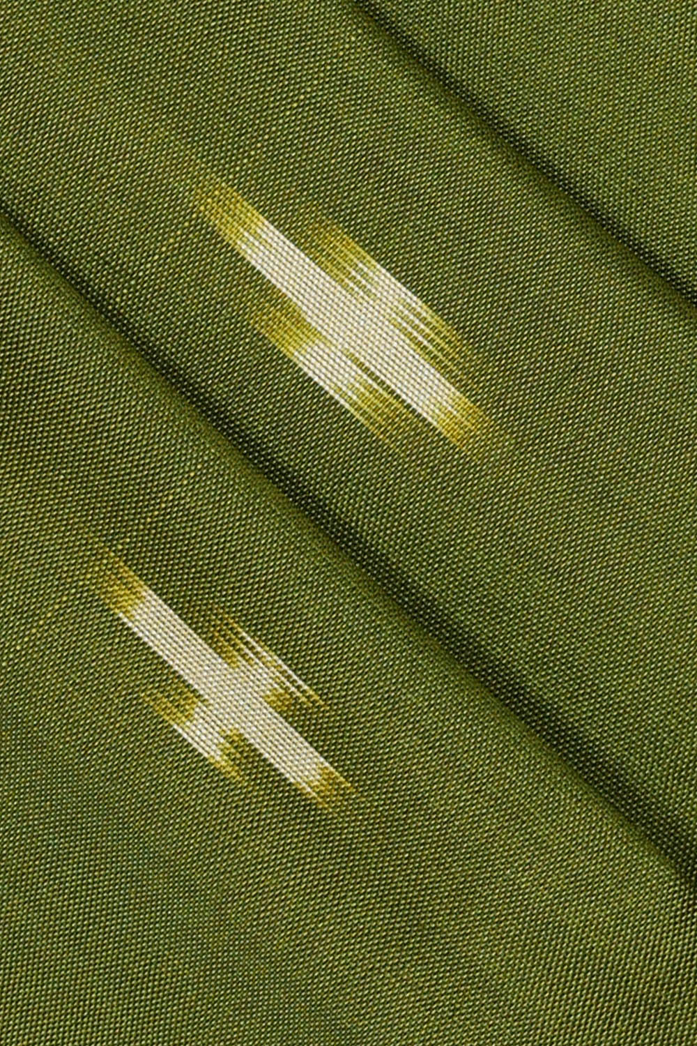 Image of Green Pochampally Ikat Silk Saree