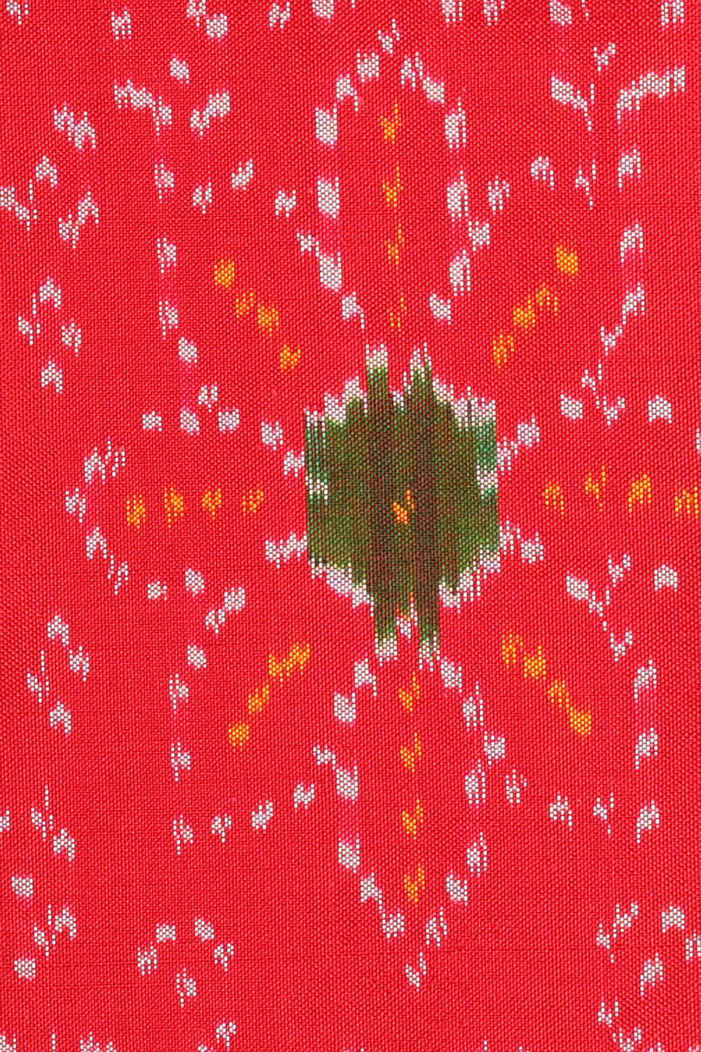 Image of Red Pochampally Ikat Silk Saree