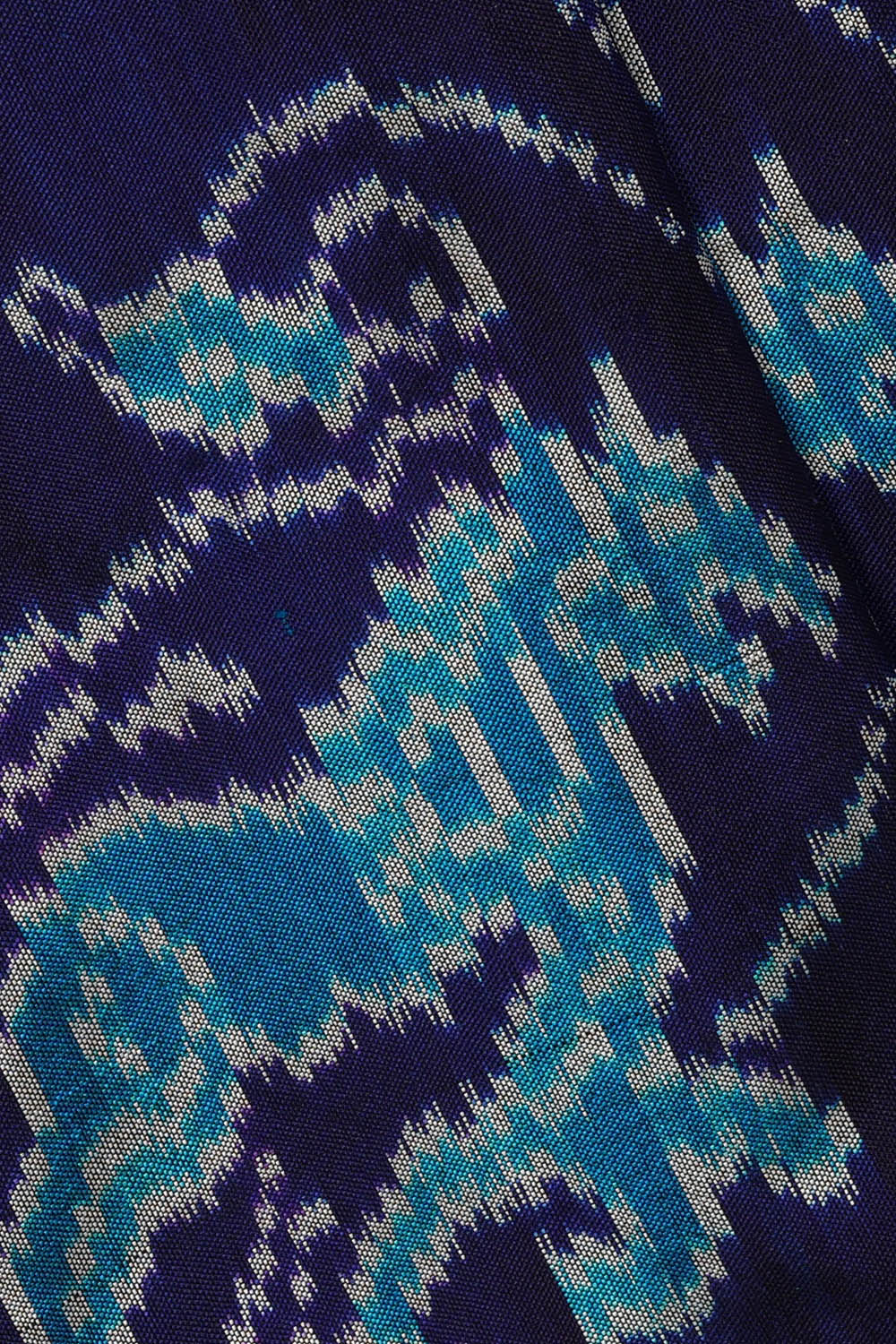 Image of Navy Blue Pochampally Ikat Silk Saree