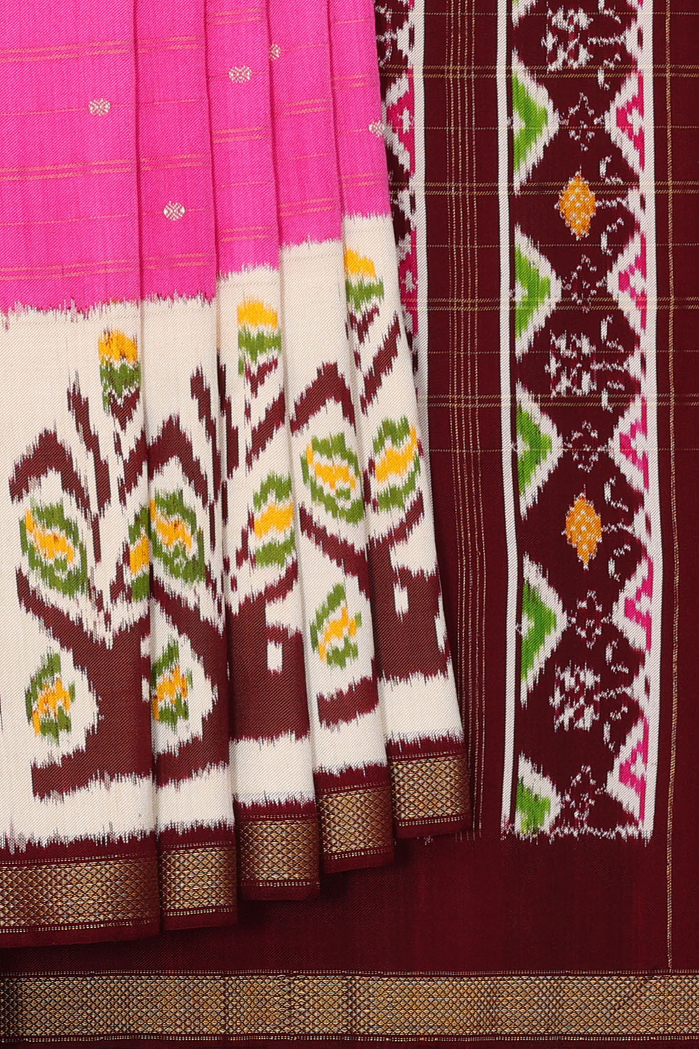 Image of pink-pochampally-ikat-silk-saree-p-18940649