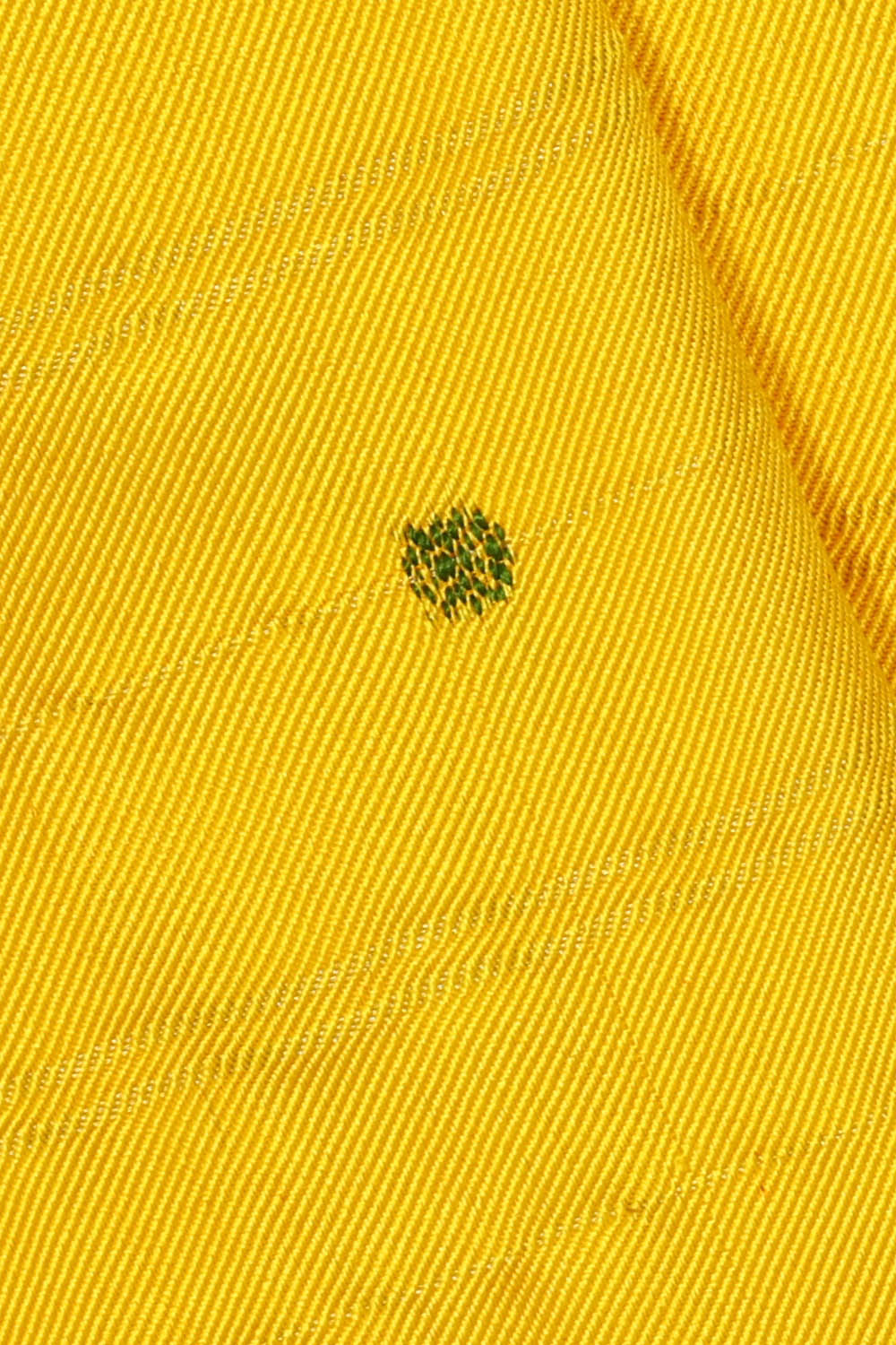 Image of Yellow Pochampally Ikat Twill Silk Saree