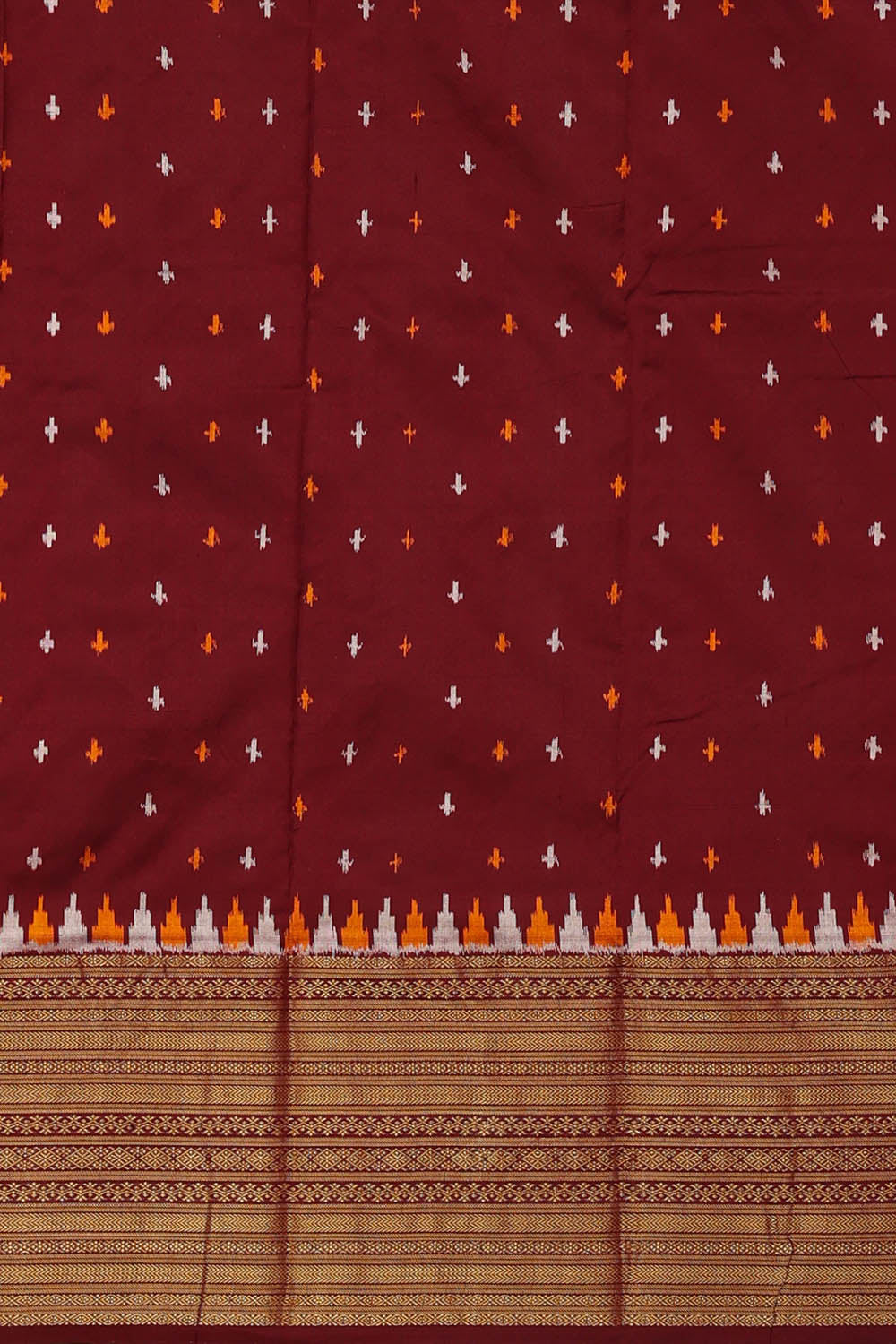 Image of Pink Pochampally Ikat Silk Saree