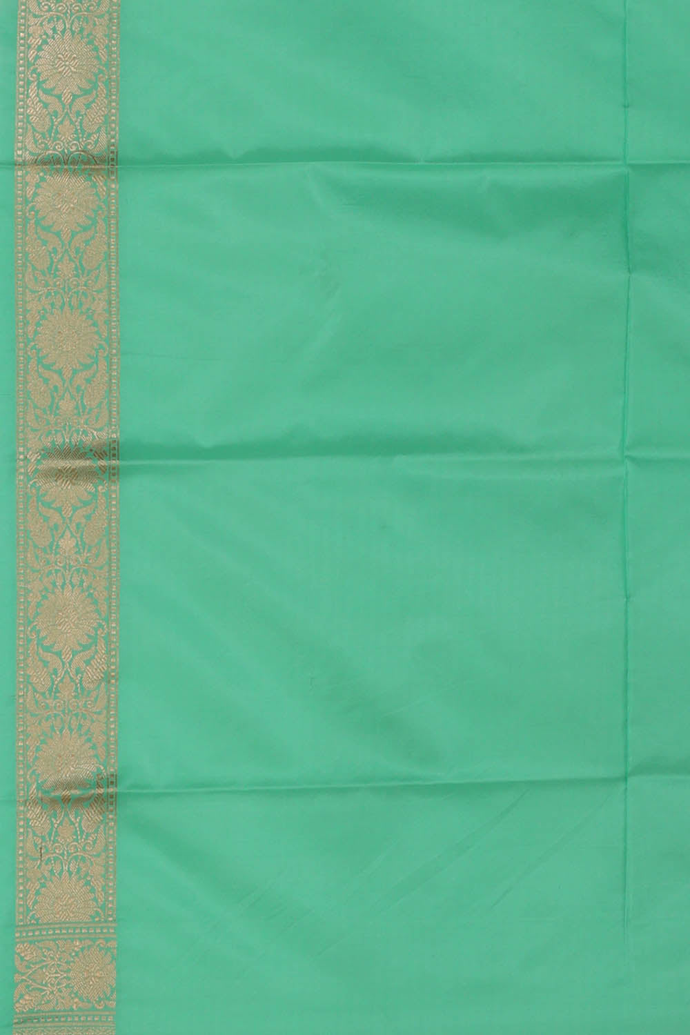 Image of Turquoise-Green Banarasi Silk Saree