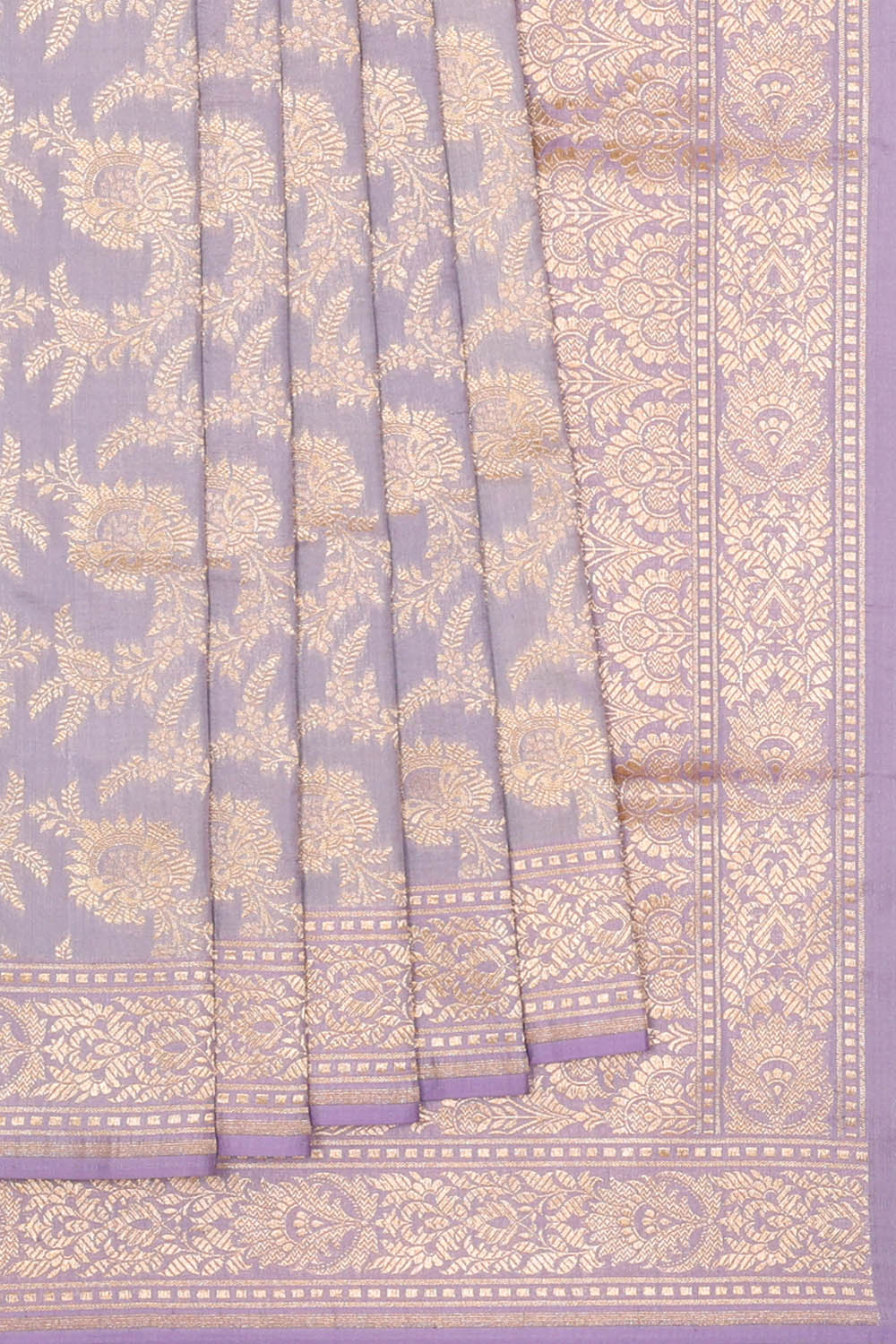Image of Lavender-Purple Banarasi Silk Saree