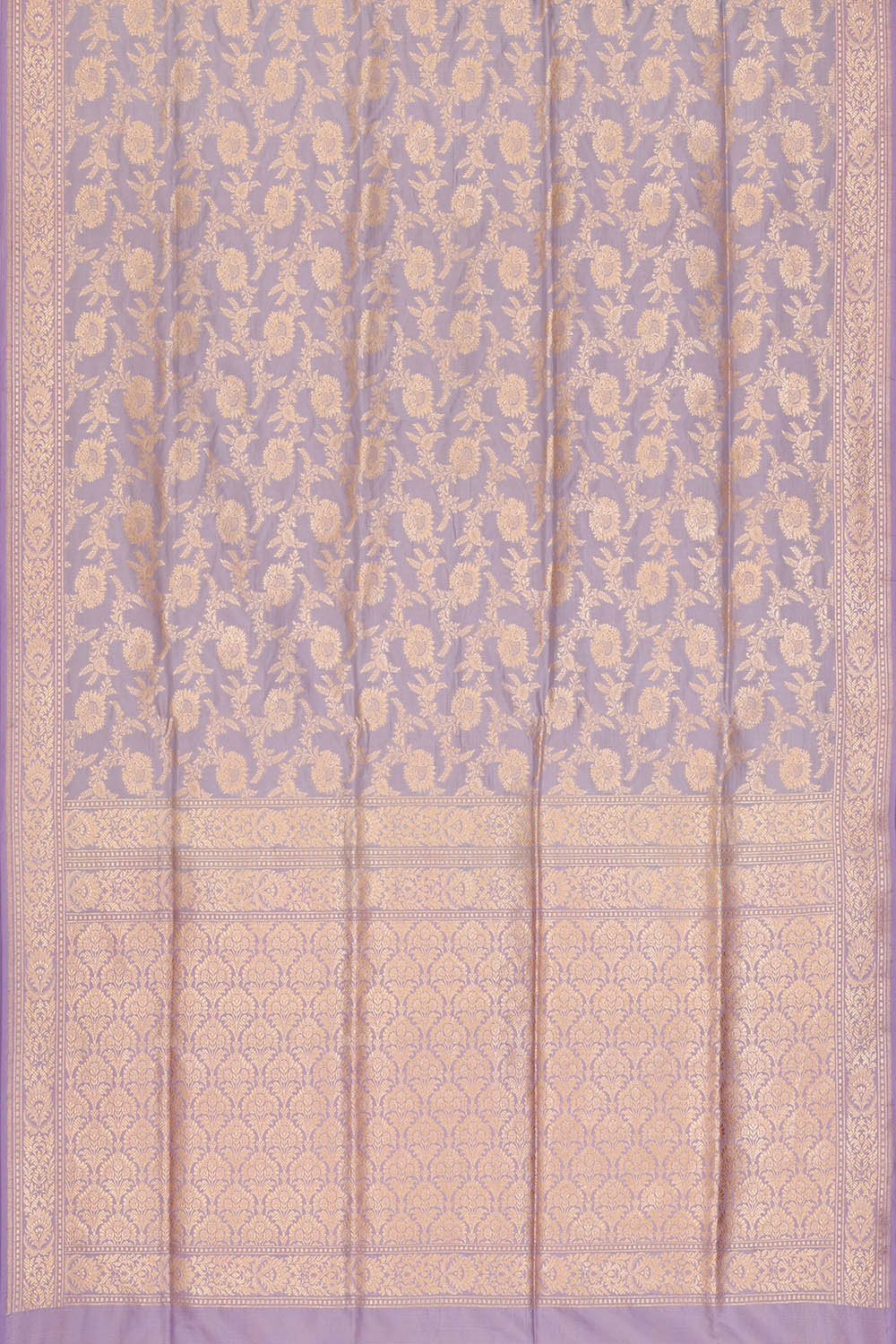 Image of Lavender-Purple Banarasi Silk Saree