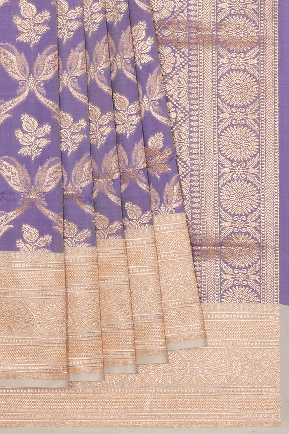 Image of Purple Banarasi Silk Saree