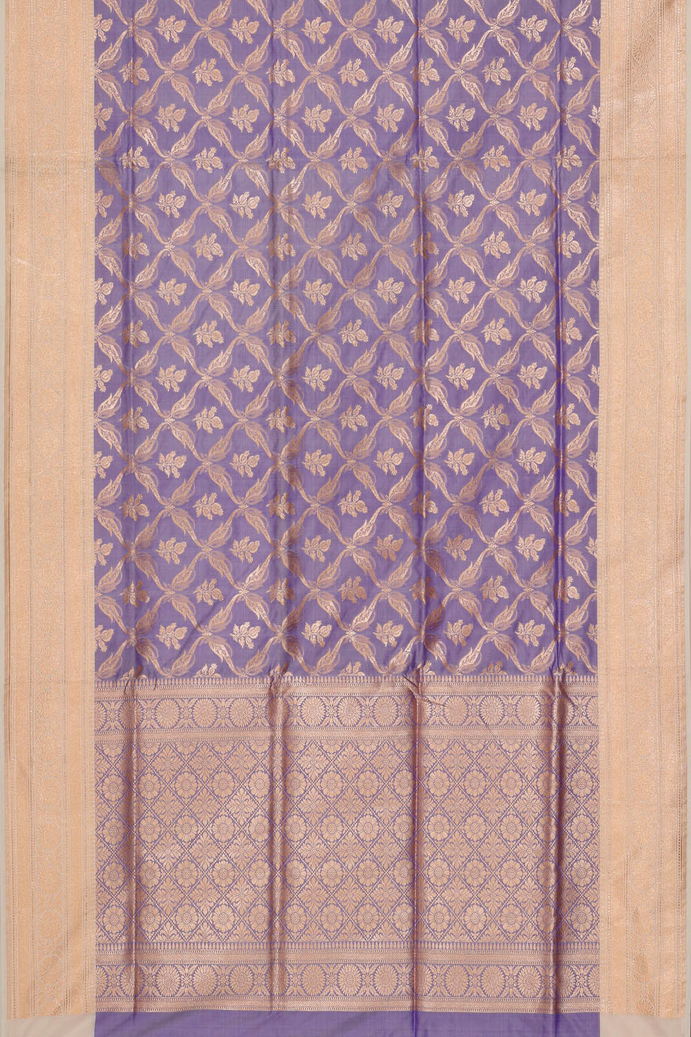 Image of Purple Banarasi Silk Saree