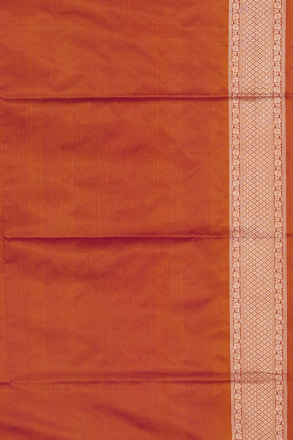 Image of Orange Banarasi Silk Saree