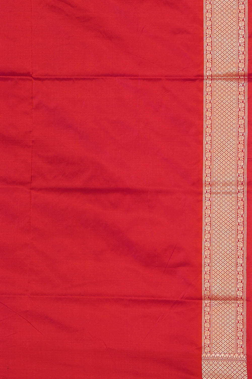 Image of Orange Banarasi Silk Saree
