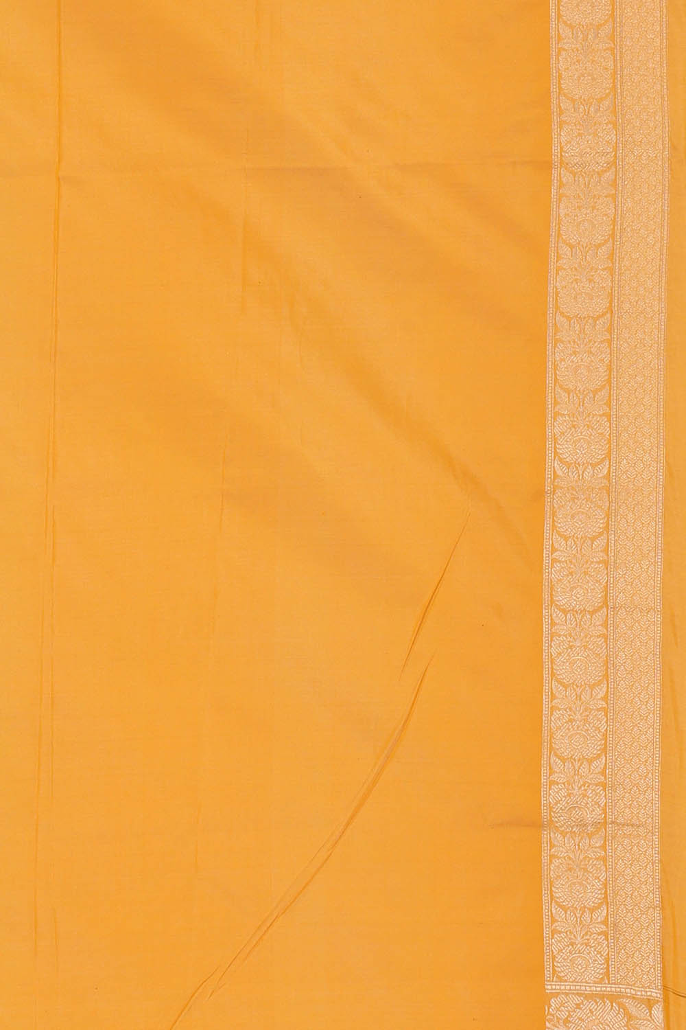 Image of Yellow Banarasi Katan Silk Saree