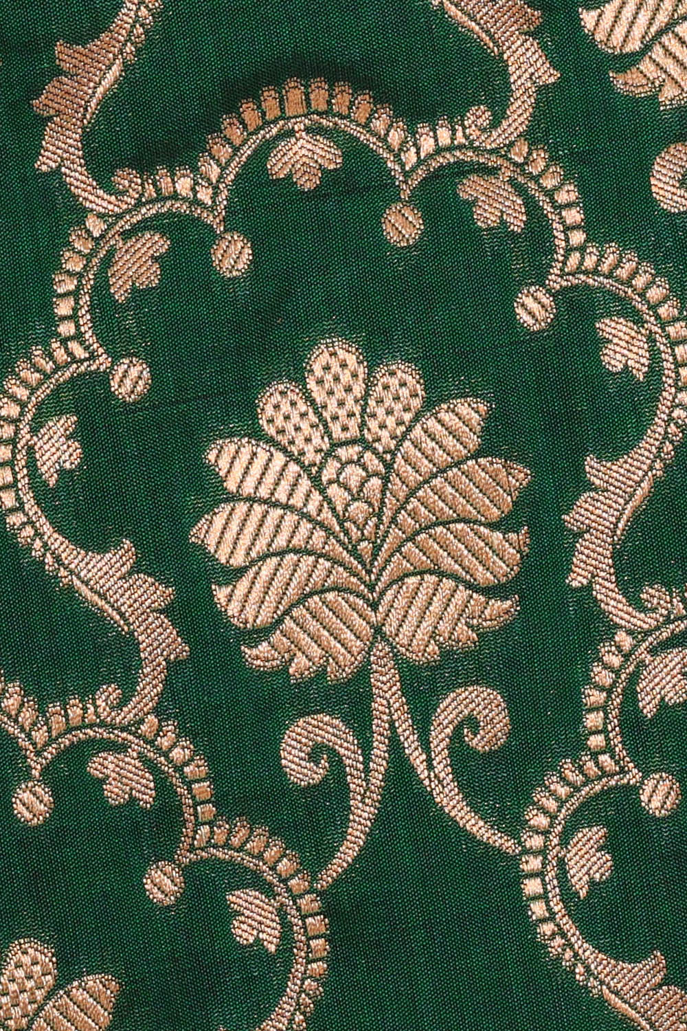 Image of Bottle-Green Banarasi Silk Saree